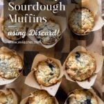 Blueberry Sourdough Muffins with text
