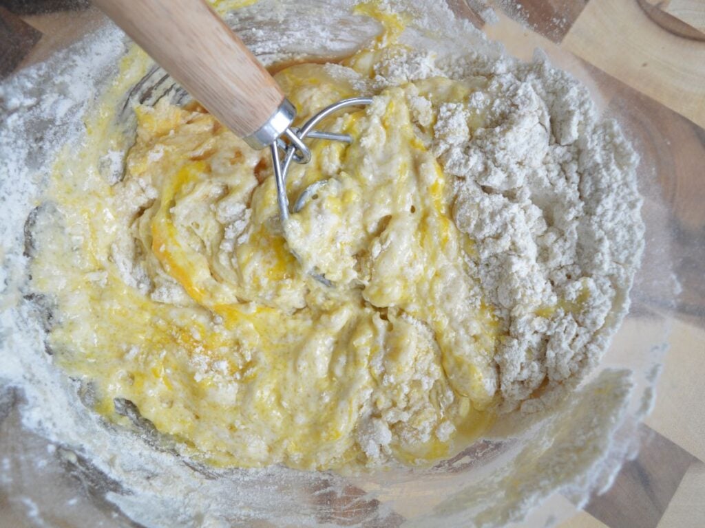 Ingredients mixed in bowl