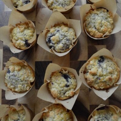 Muffins on a cutting board
