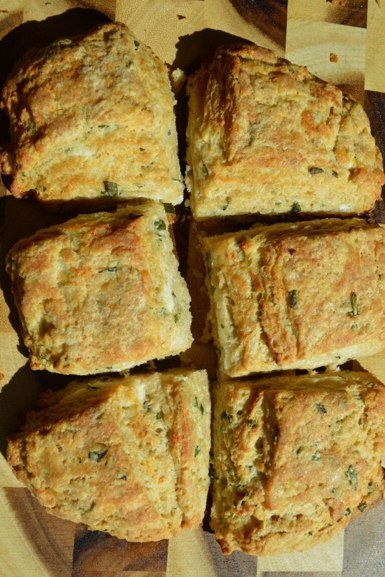 Sourdough biscuits on cutting board