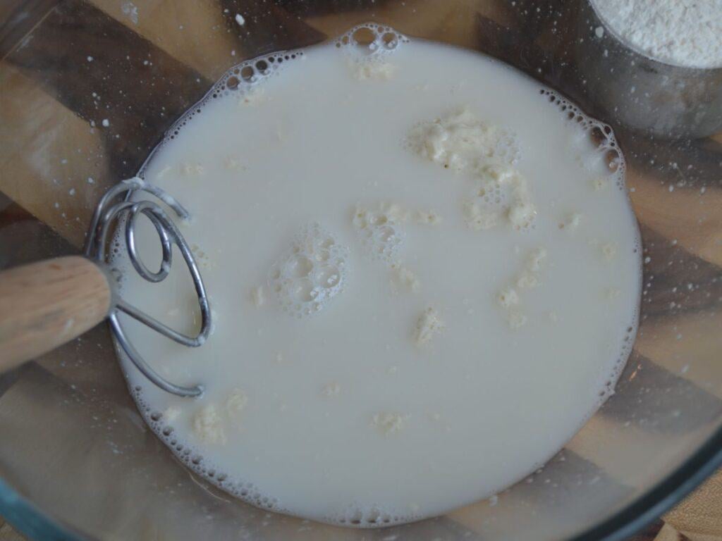 Bagel dough being mixed